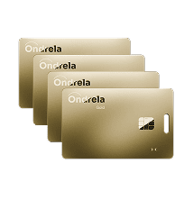 重ねた4枚のゴールドOndrela トラッカーカード — 最も人気のセット
